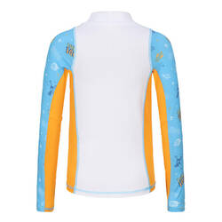 Boys' surfing long sleeve UV T-shirt 500 - blue orange