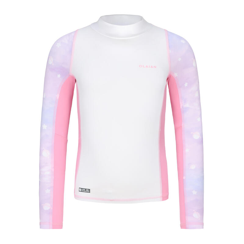 Girls' surfing UV-protection top 500L - star cloud