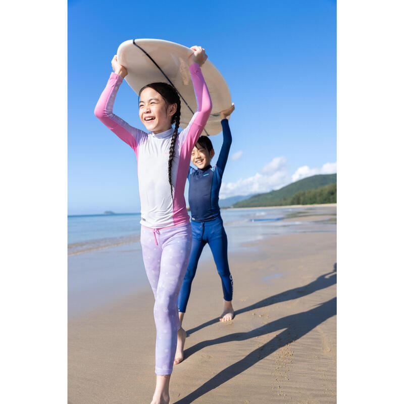 KIDS' SURFING LEGGINGS 500 STAR CLOUD