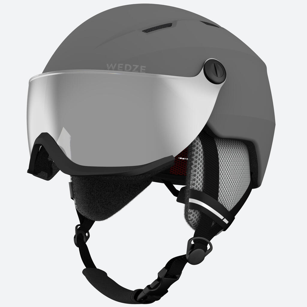 Skihelm mit Visier Erwachsene - H350 weiss