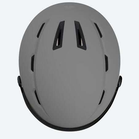 ШЛЕМ С КОЗЫРЬКОМ ЛЫЖНЫЙ ДЛЯ ТРАССОВОГО КАТАНИЯ ДЛЯ ВЗРОСЛЫХ СЕРЫЙ H350