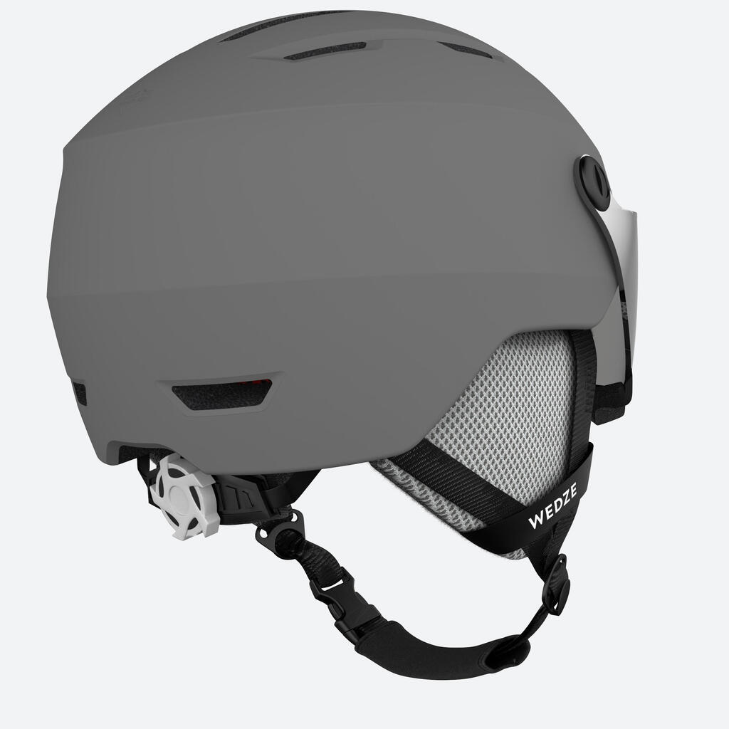 Skihelm mit Visier Erwachsene - H350 weiss