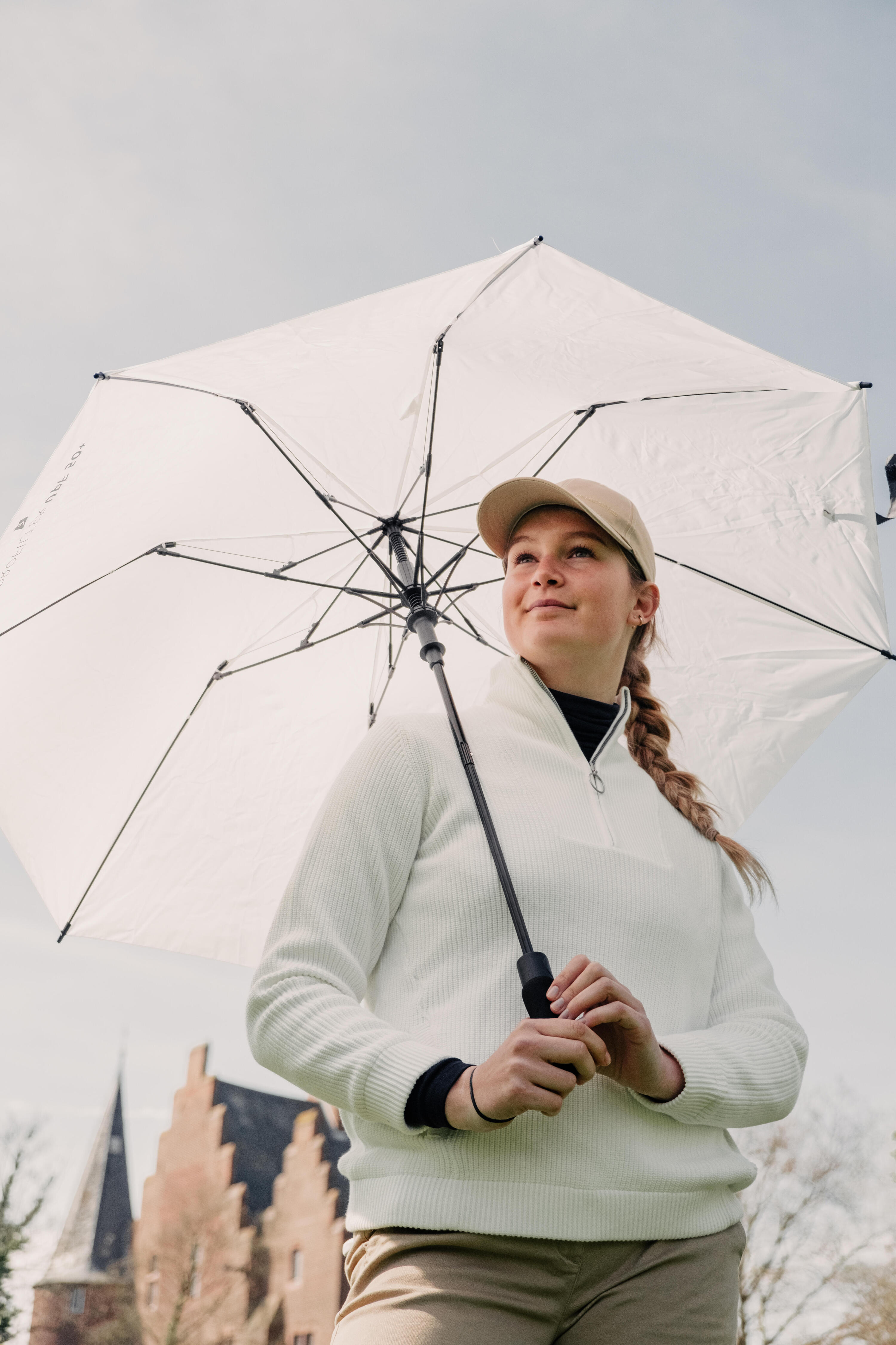 Maglione golf donna MW 500 écru 6/9