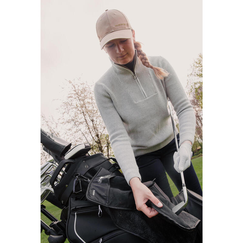 Pulover golf cu fermoar MW500 Gri Damă