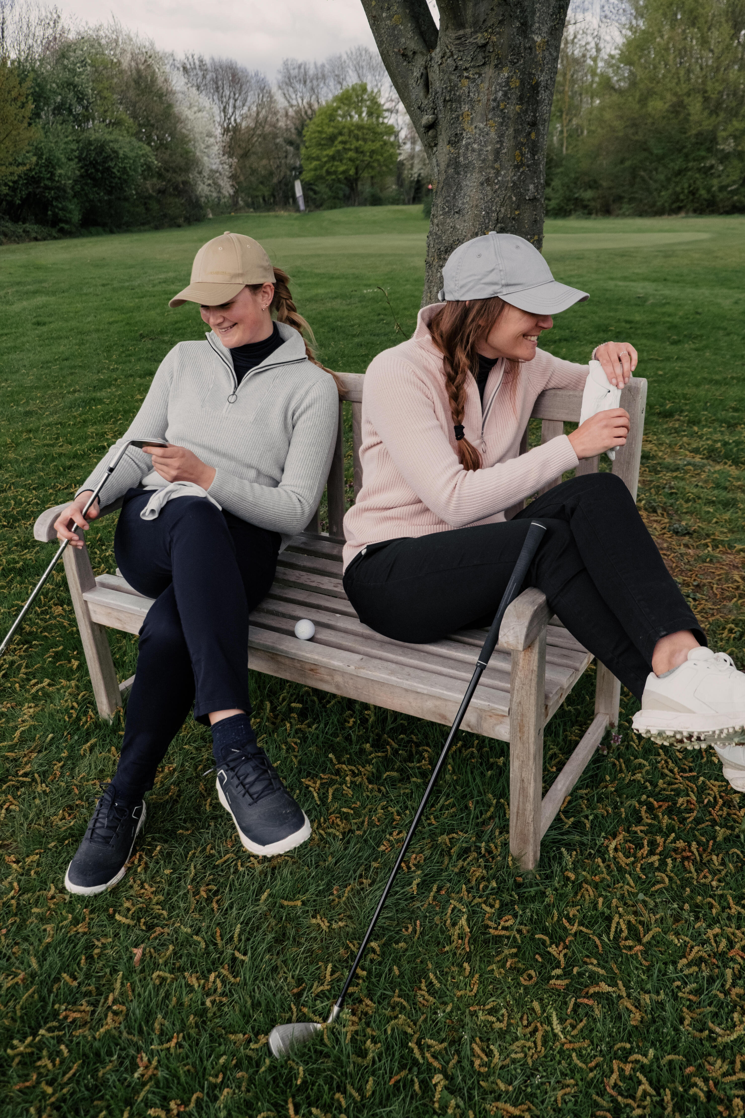 Pull golf zippé femme, MW500 gris 7/9