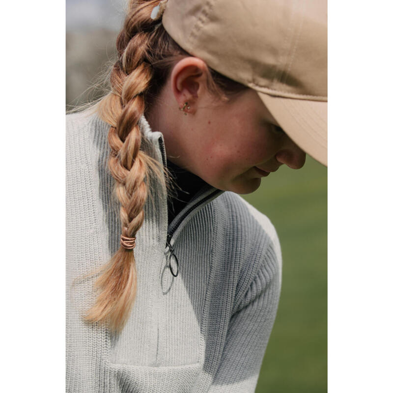Pulover golf cu fermoar MW500 Gri Damă