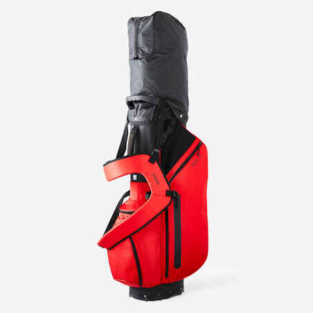 Lengvas pastatomas golfo krepšys „Inesis“, šviesiai raudonas