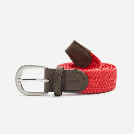 Golf Elasticated & Stretchy Braided Belt - Cherry Red