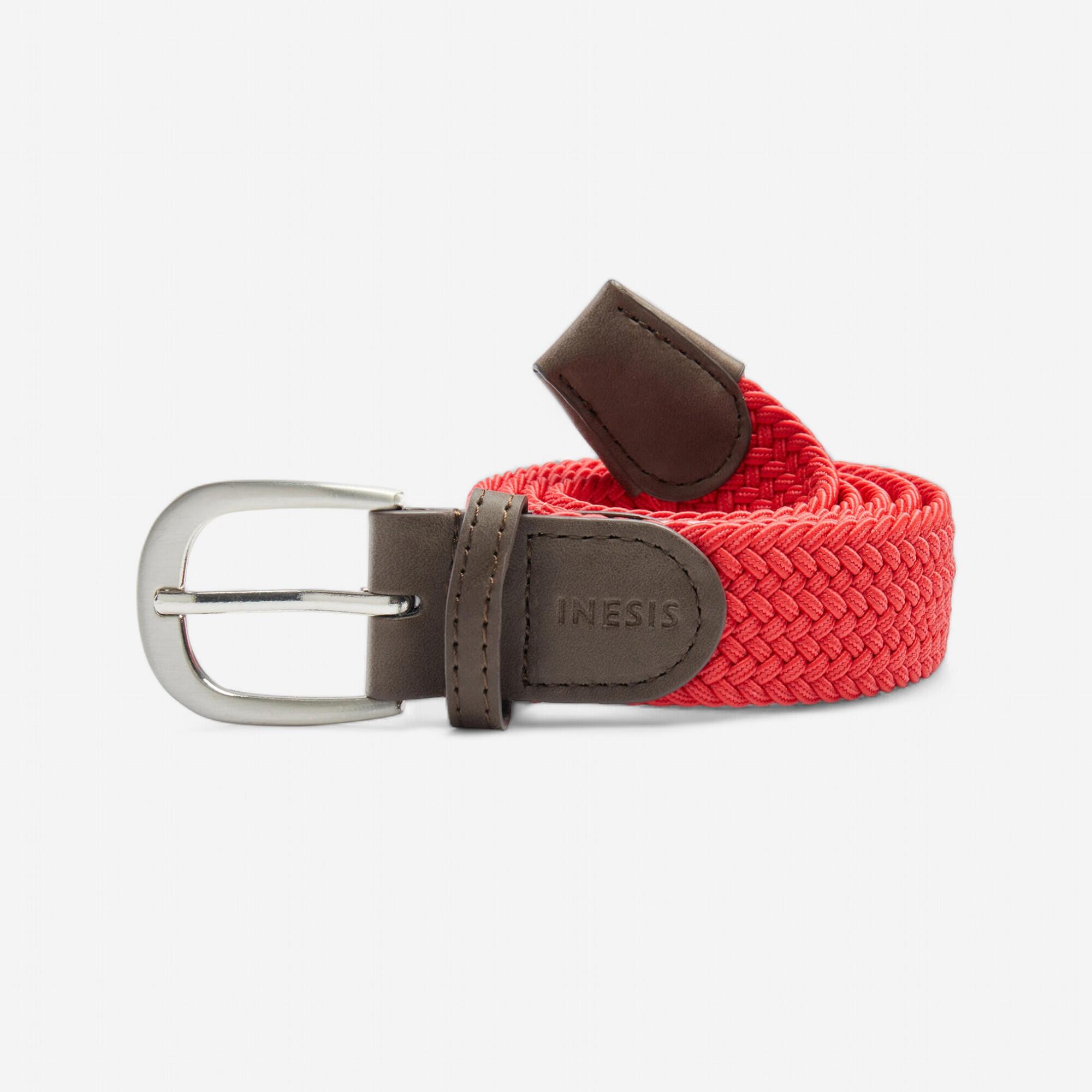 Stretch & elastic braided golf belt - cherry red