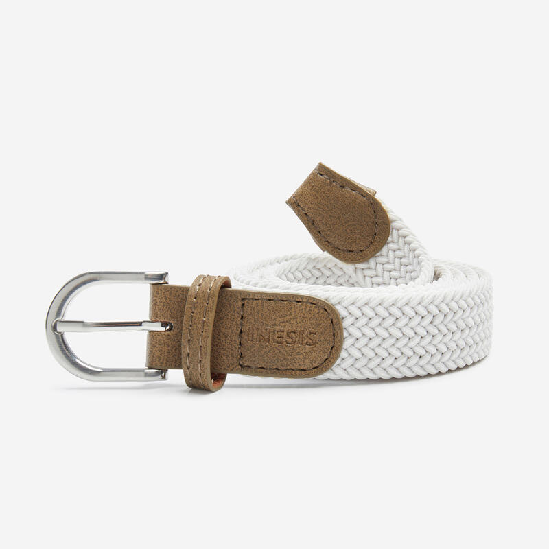 Ceinture de golf slim tressée extensible & élastique - blanc glacier