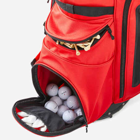 Lengvas pastatomas golfo krepšys „Inesis“, šviesiai raudonas