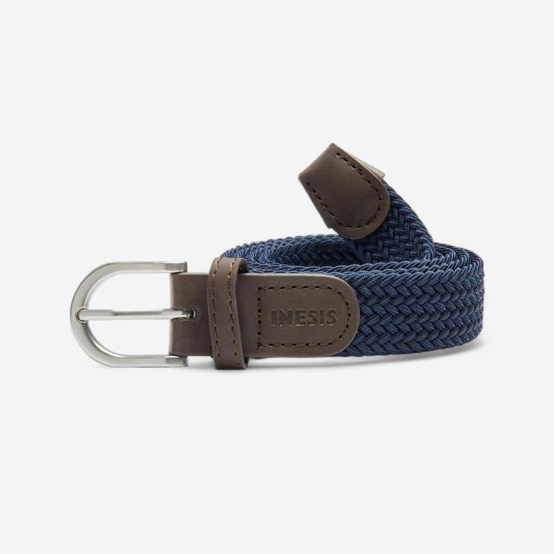 Ceinture de golf slim tressée extensible & élastique - bleu marine