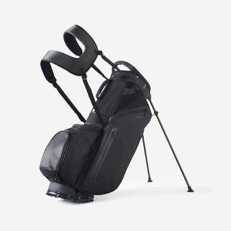 Črna lahka samostoječa torba za golf INESIS