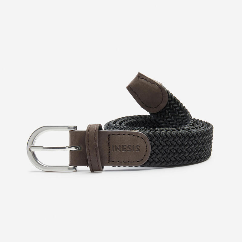 Ceinture de golf slim tressée extensible & élastique - noir