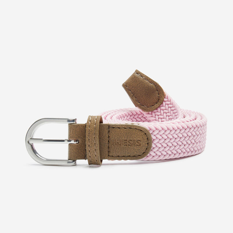 Cinturón de golf slim trenzado, extensible y elástico - rosa claro