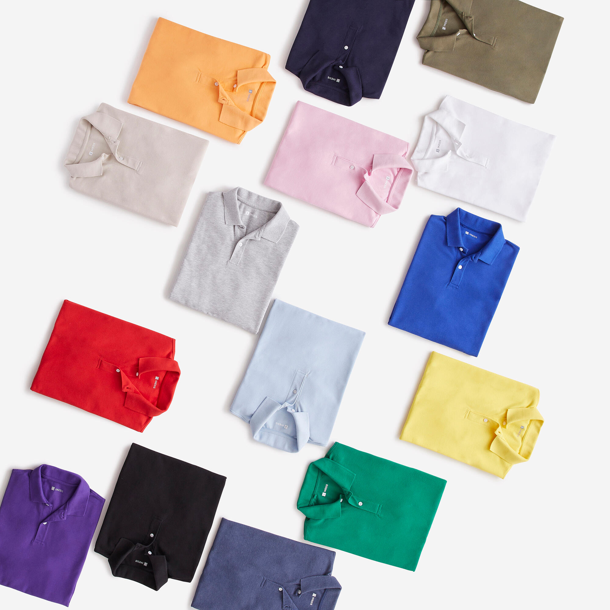 Polo de golf en coton ?� manches courtes homme, MW 500 - Bleu abysse - Inesis - D?�cathlon