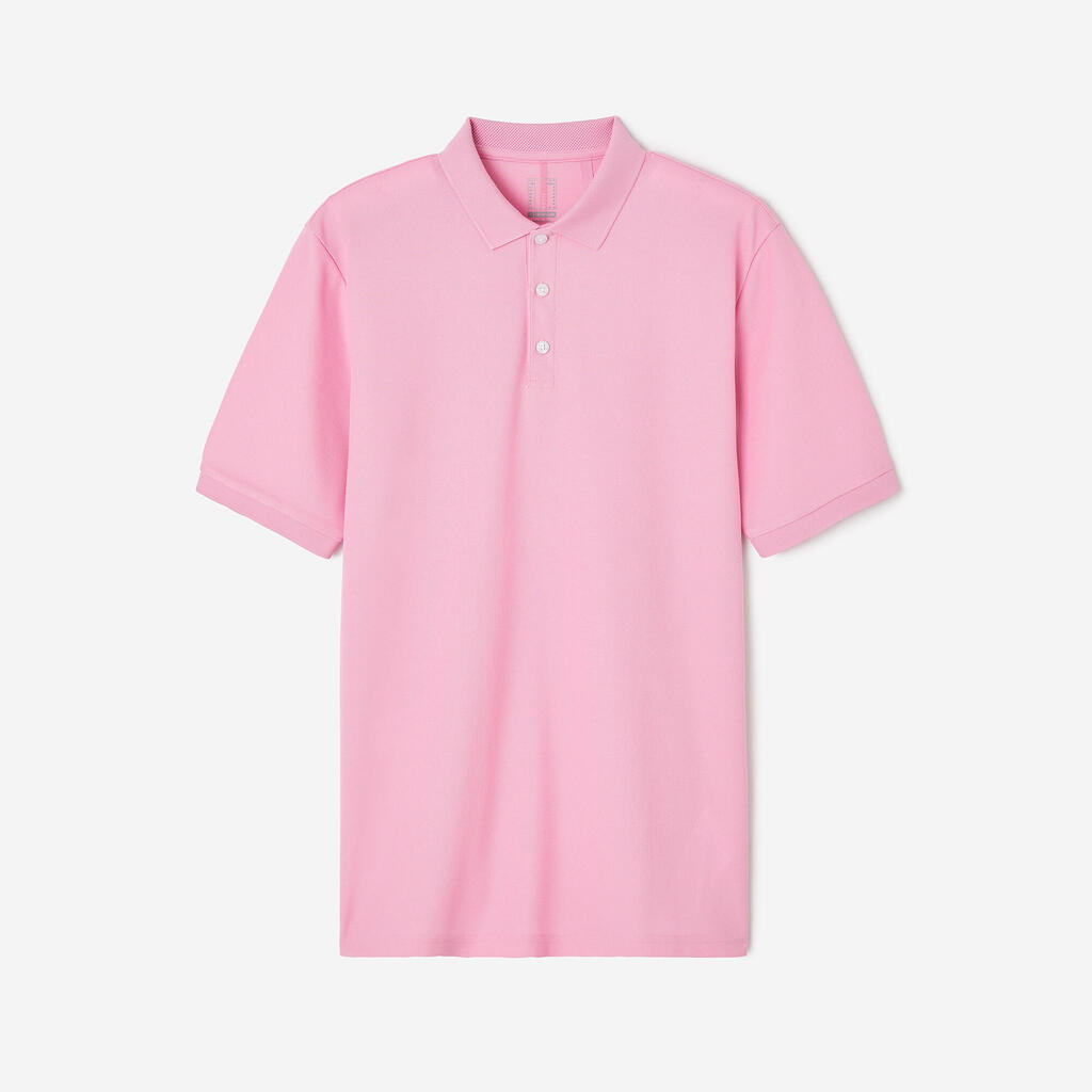 Rožnata moška polo majica s kratkimi rokavi za golf WW500