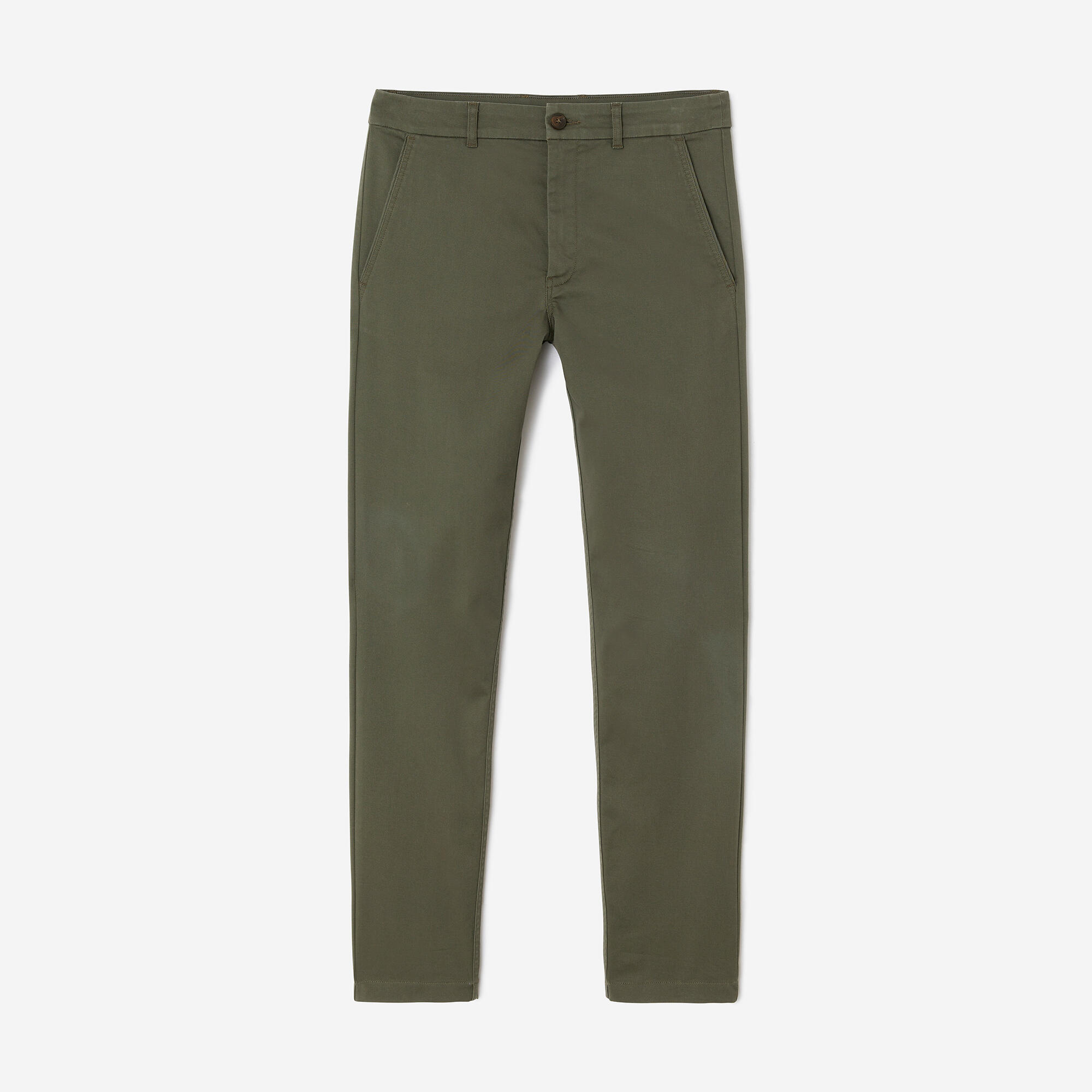 Men's golf cotton chino trousers, MW500 khaki