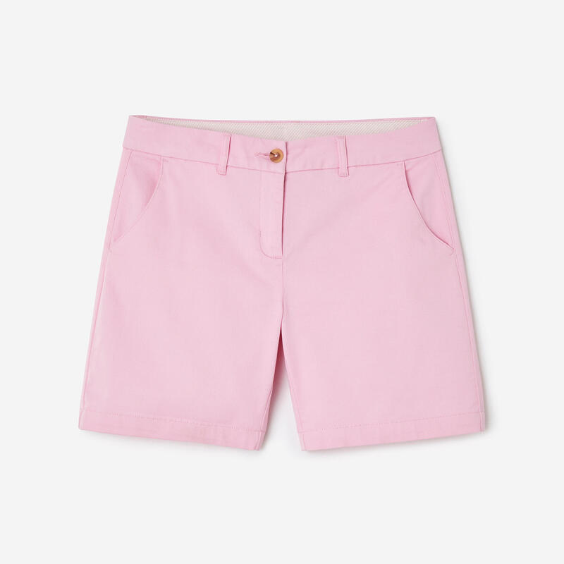 Pantalon scurt chino bumbac golf MW500 Roz deschis Damă