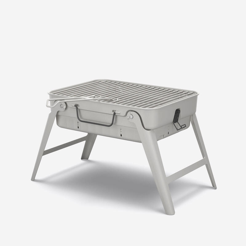 Camping Grill tragbar für Holz, Kohle und Briketts - für 4 Personen 