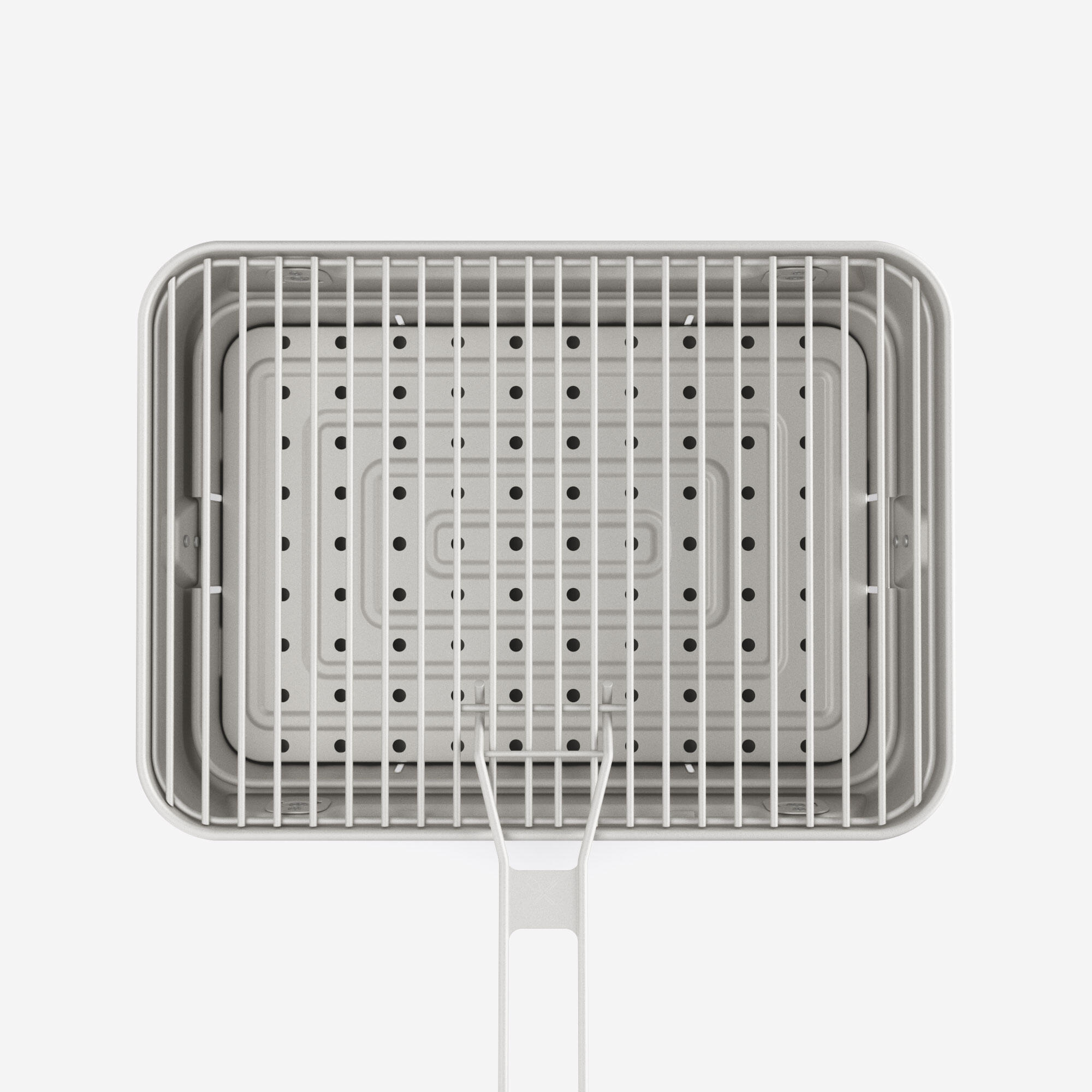 Compacte camping barbecue 500 voor 4 personen, op hout, houtskool en briketten 6/8