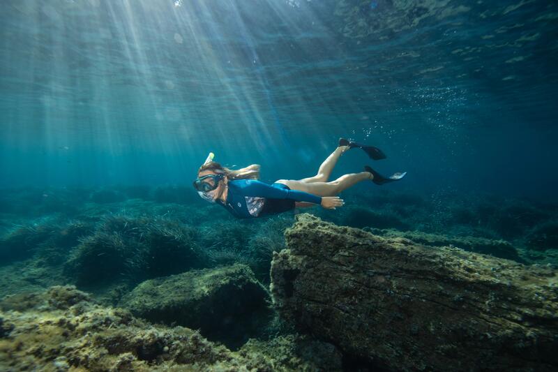 Zestaw do snorkelingu Subea Maska 100 Comfort Fajka Drytop