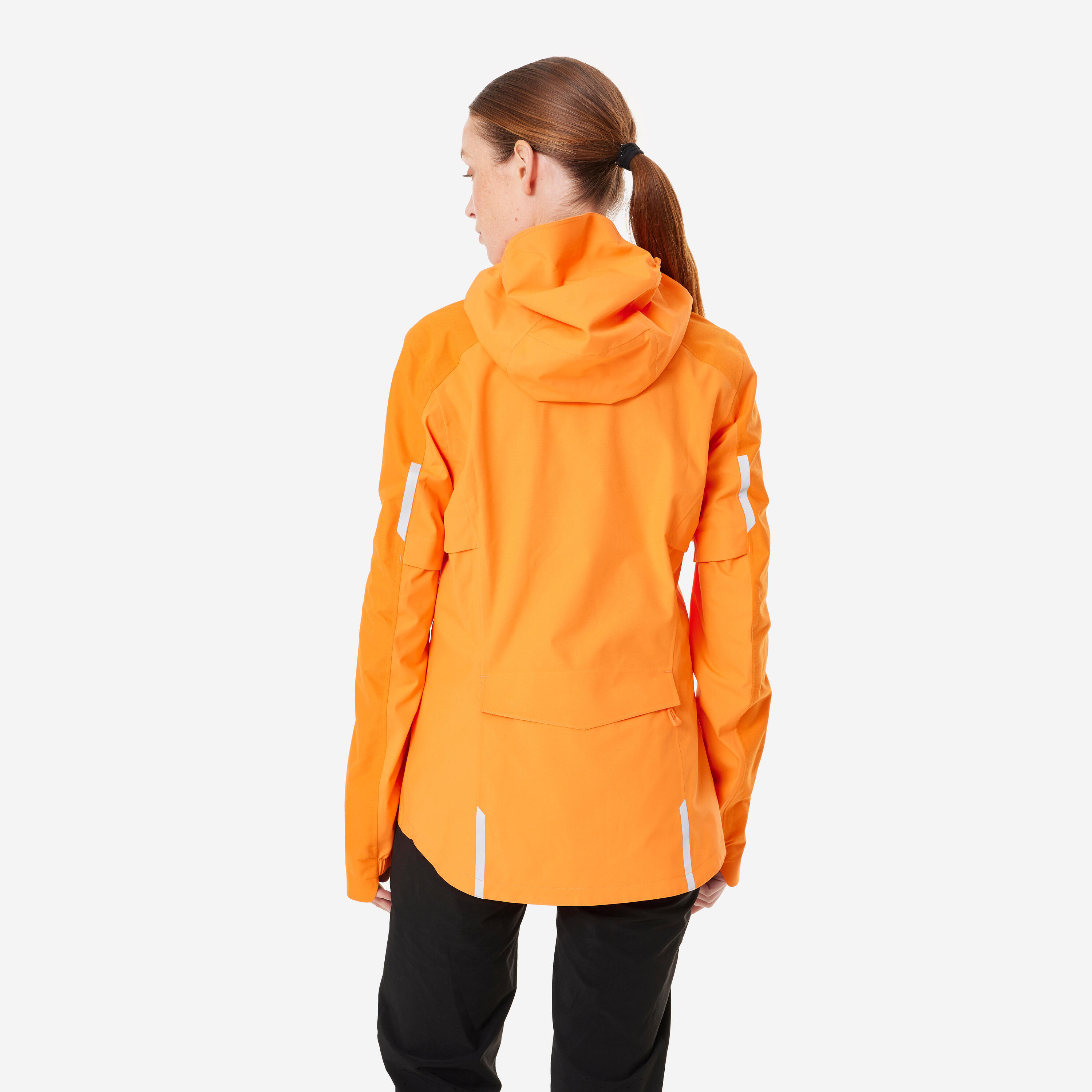 Women's Mountain Biking Rainproof Jacket - Orange 3/10
