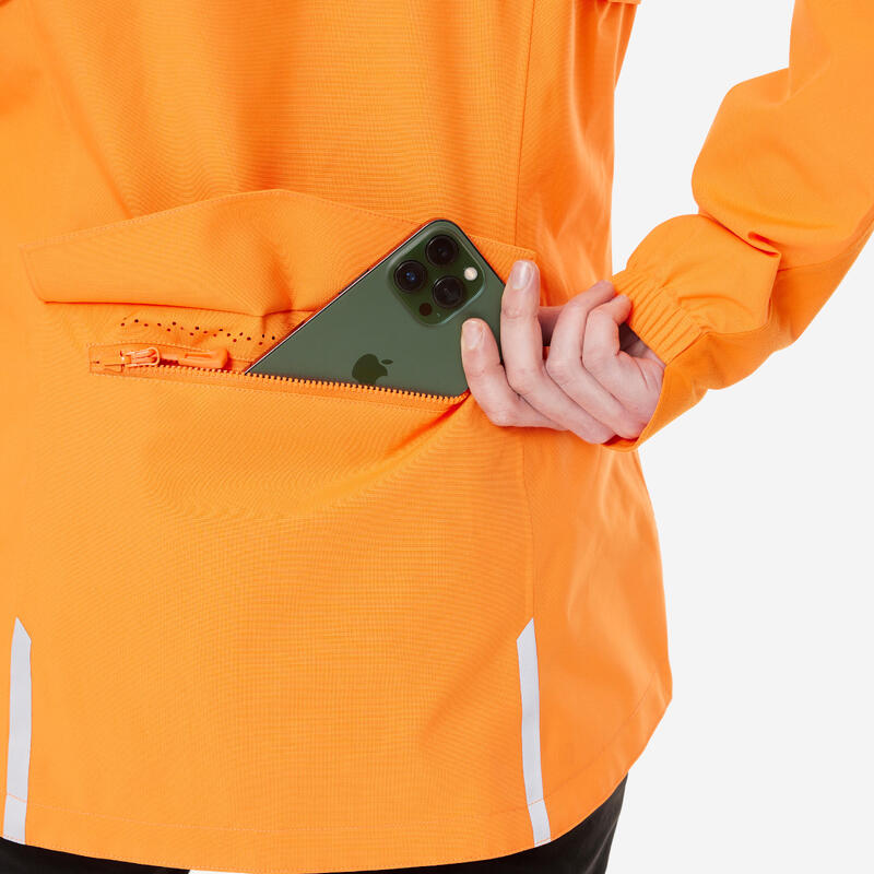 Dámská cyklistická nepromokavá bunda oranžová 