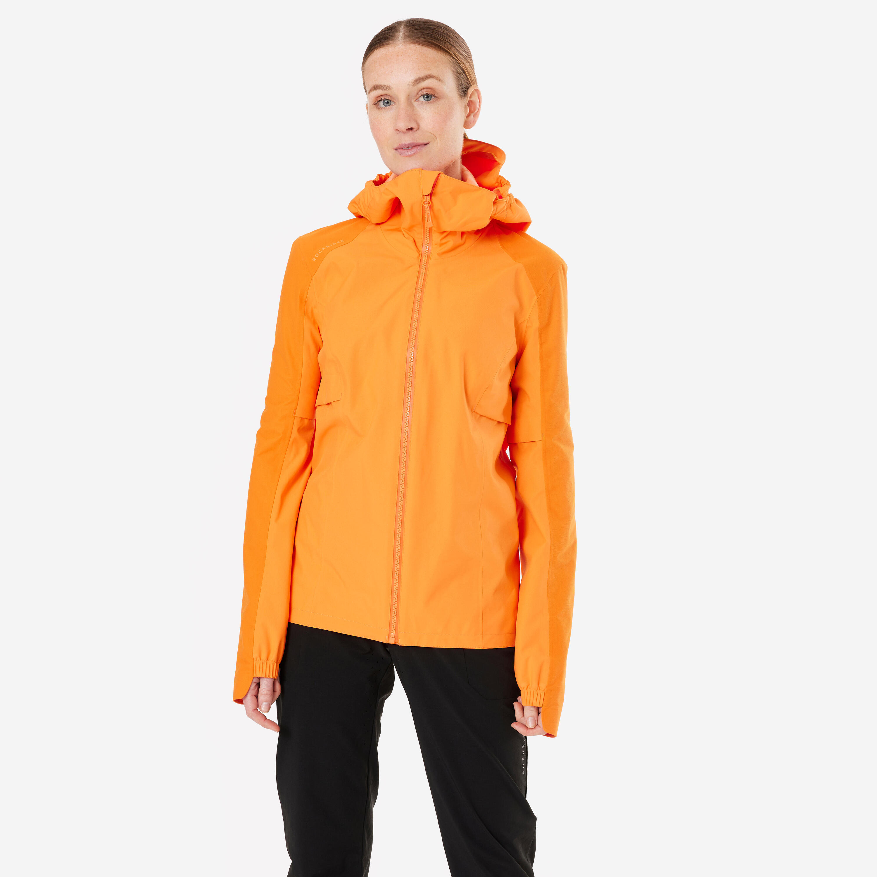 Women's Mountain Biking Rainproof Jacket - Orange 1/10