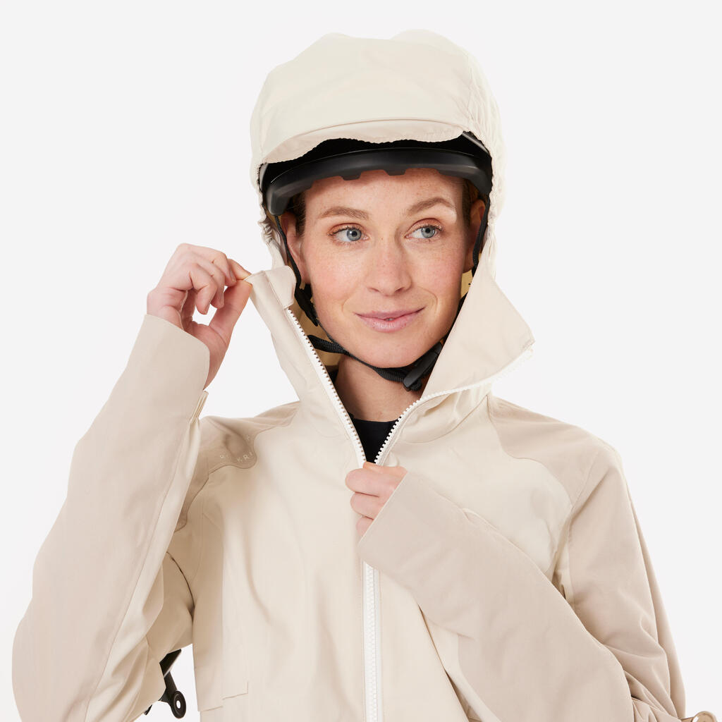 Fahrrad Regenjacke MTB Expl 700 Damen beige 