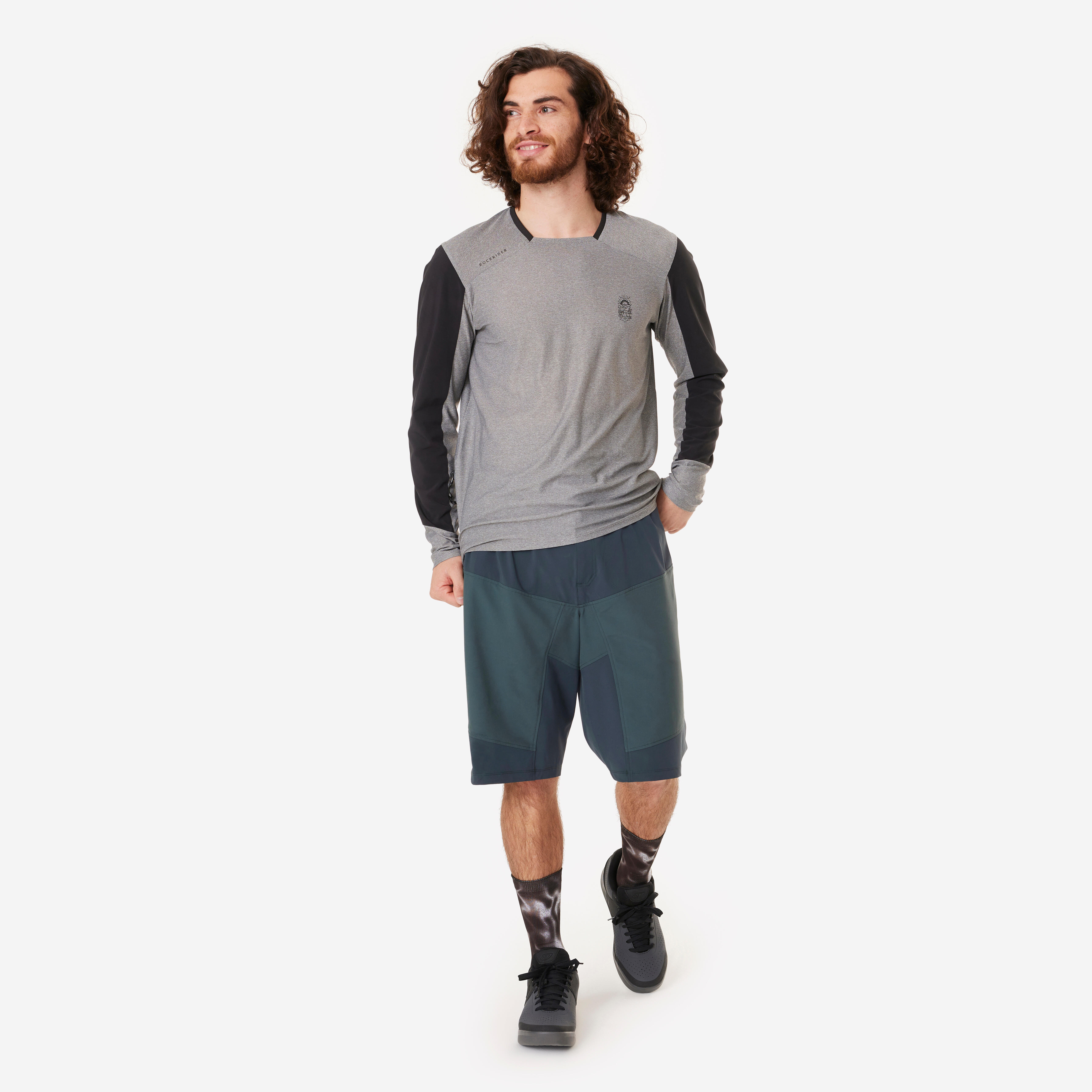 Men’s Long-Sleeved Mountain Bike Jersey – Expl 100 - ROCKRIDER
