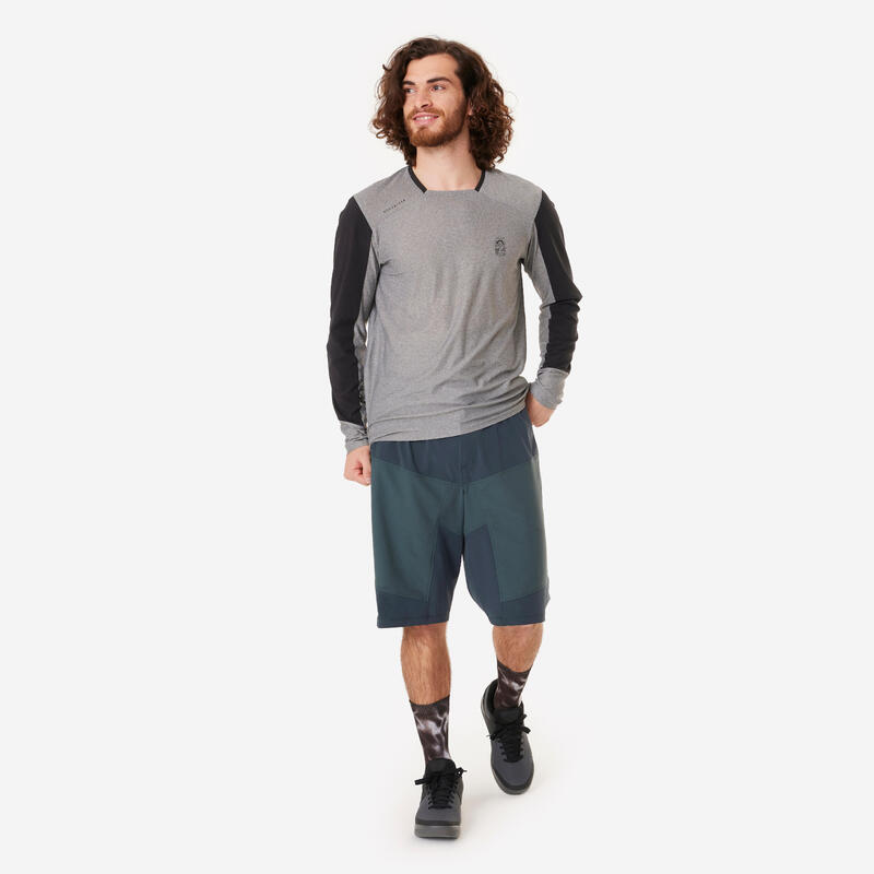Maillot manches longues velo vtt expl 100 gris