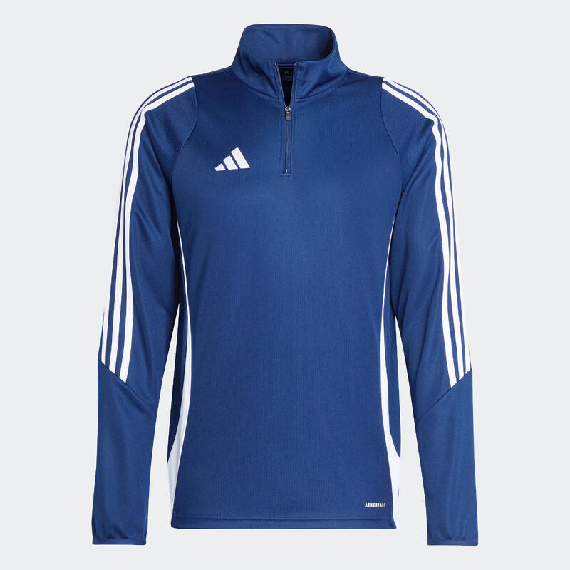 Bluză cu fermoar scurt Fotbal ADIDAS Tiro Albastru Adulți 