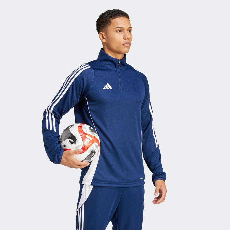 Bluză cu fermoar scurt Fotbal ADIDAS Tiro Albastru Adulți 