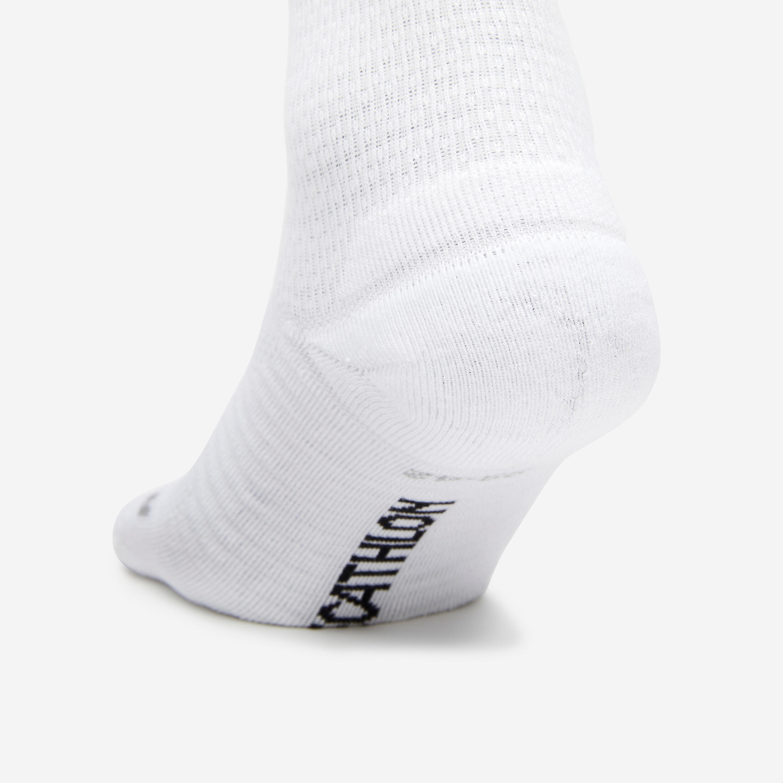 Sportwear high socks -2-Pair Pack-White/Black Héritage DECATHLON Logo 6/9