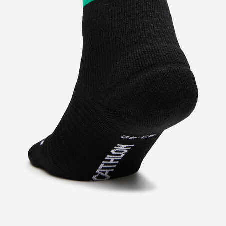 Sportwear high socks -2-Pair Pack-White/Black Héritage DECATHLON Logo