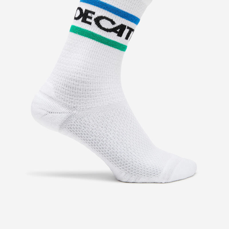 Chaussettes hautes logo Decathlon Héritage - lot de 2 paires Blanche et Noire