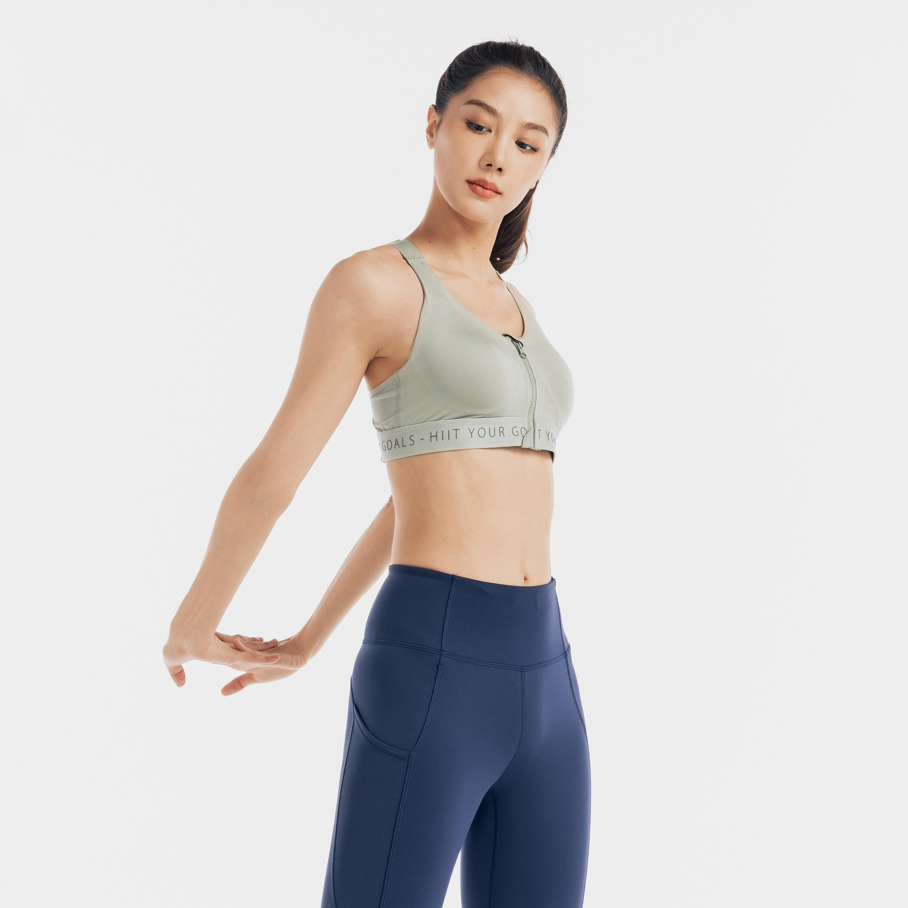 Soutien-gorge de sport zippé avec bonnets et maintien élevé femme 3/5