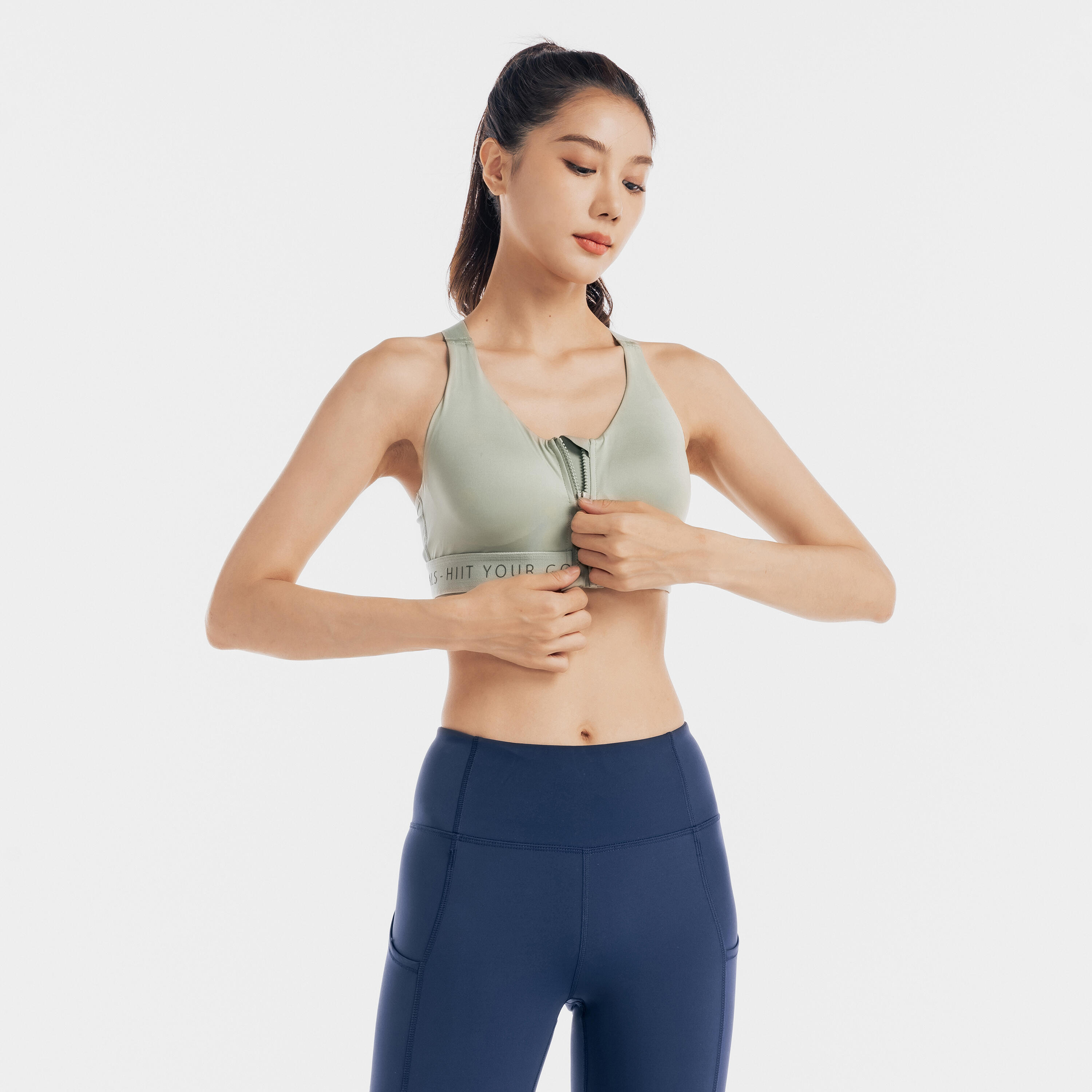 Soutien-gorge de sport zippé avec bonnets et maintien élevé femme 4/5