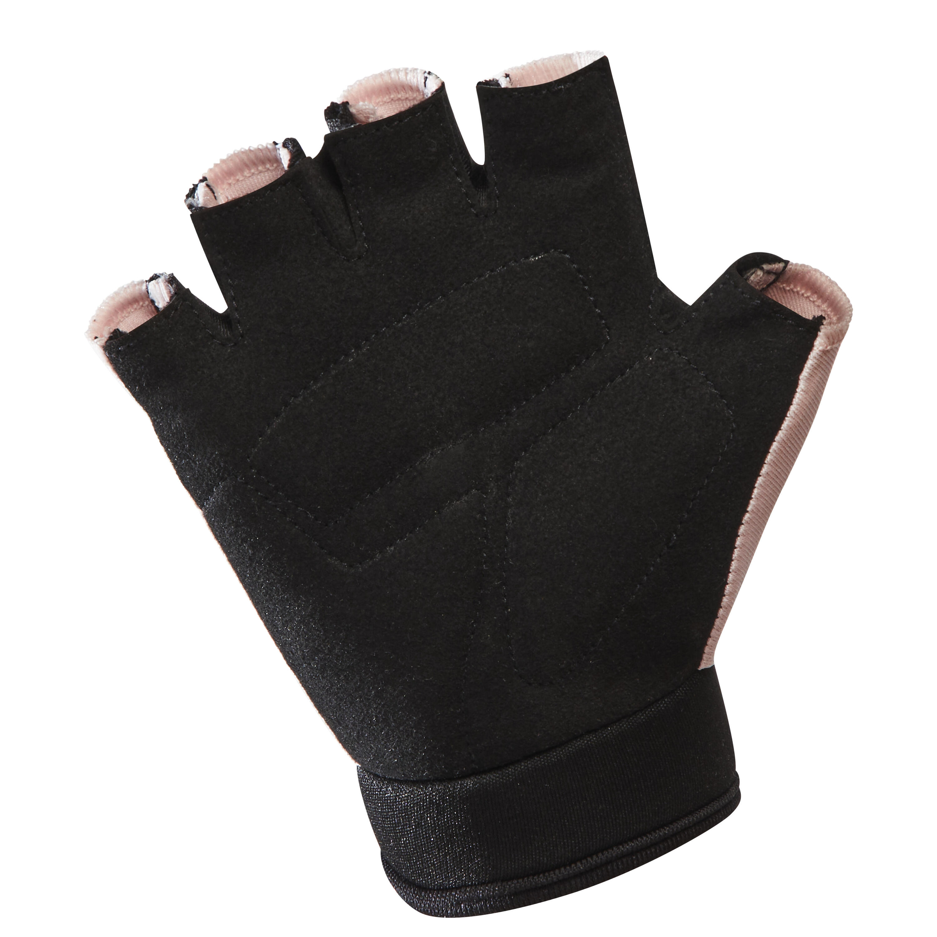 Kids' Cycling Fingerless Gloves - Pink 3/4