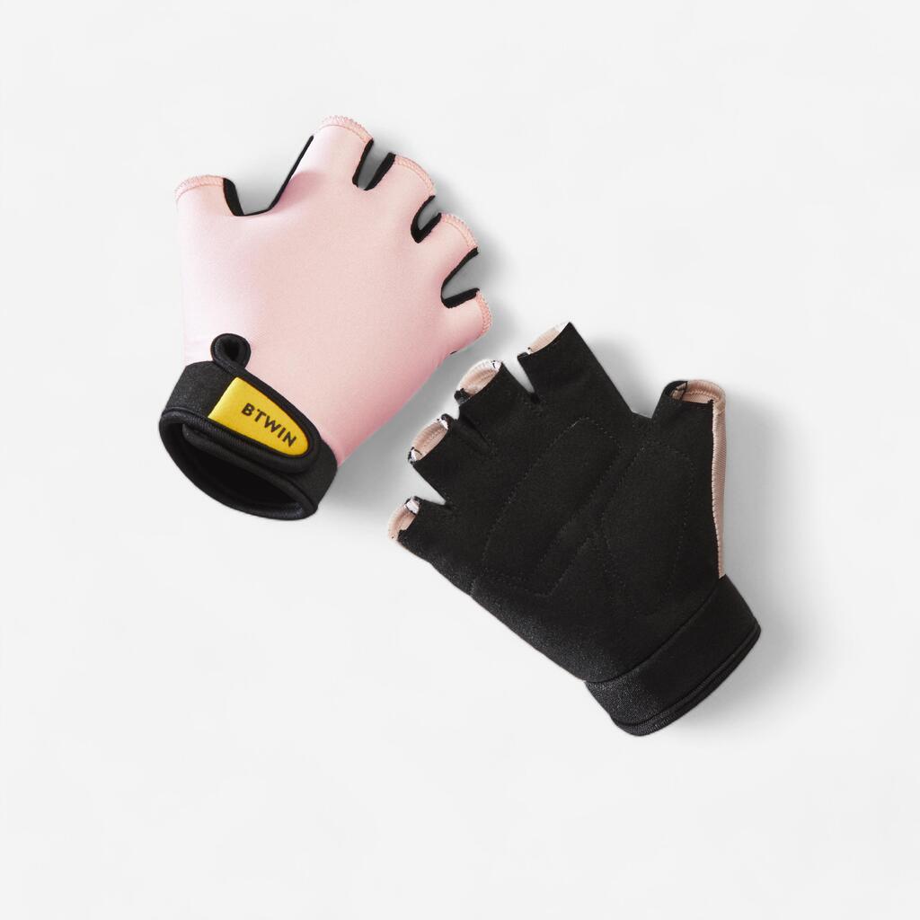 Kids' Cycling Fingerless Gloves - Pink