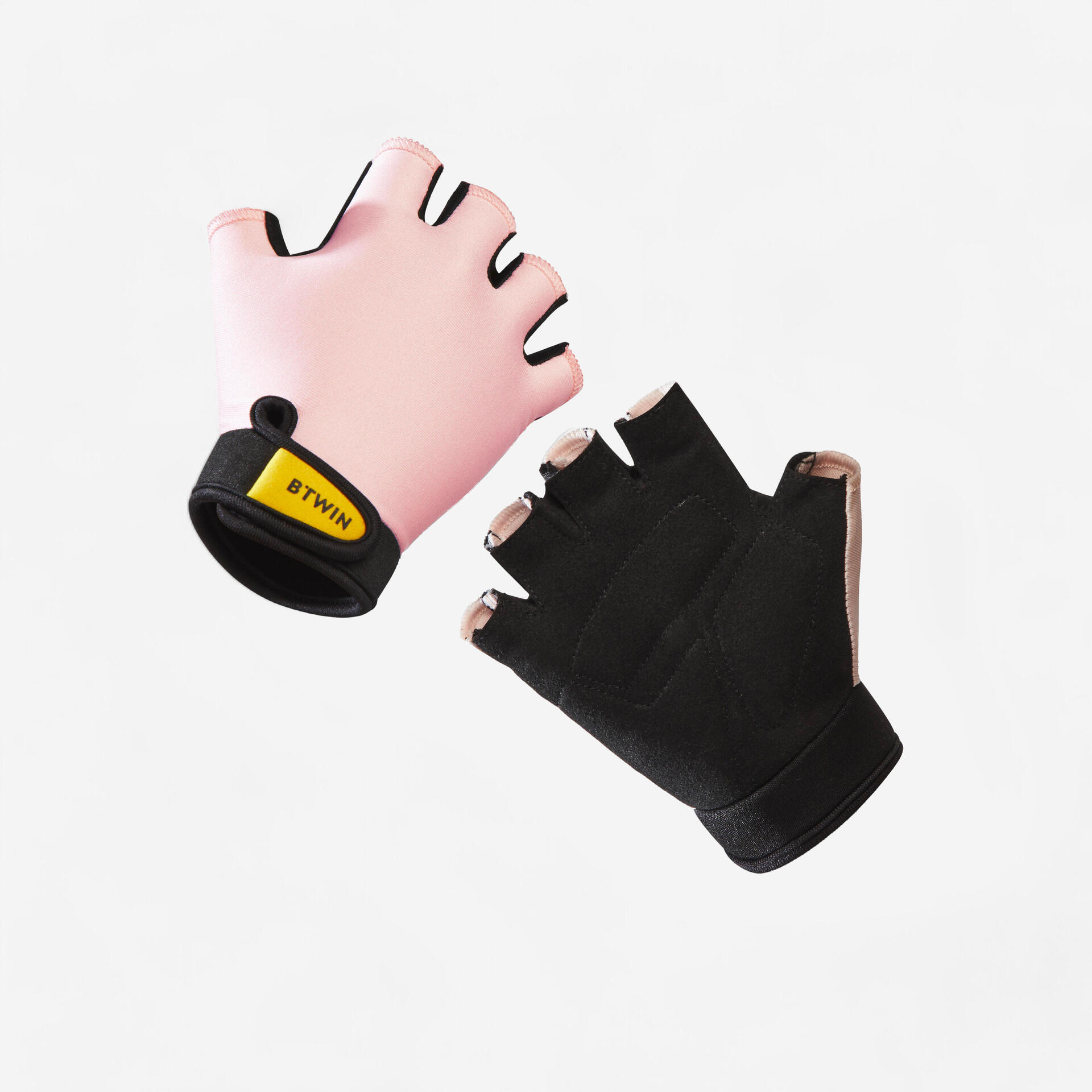 Kids' Cycling Fingerless Gloves Pink