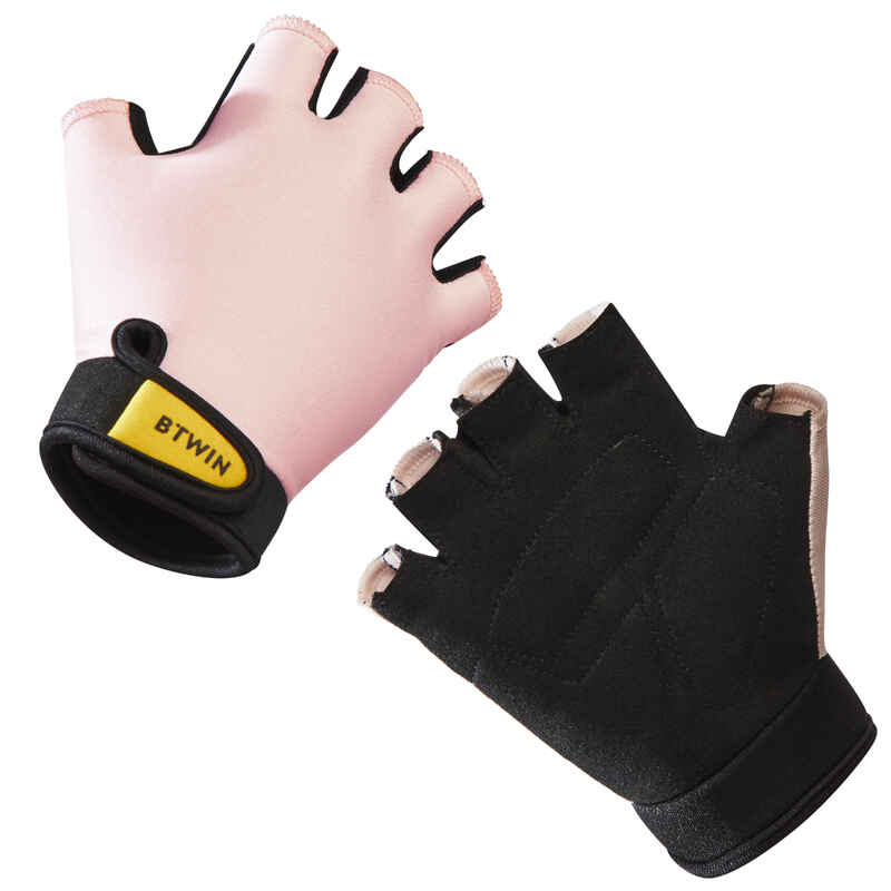 Kids' Cycling Fingerless Gloves - Pink