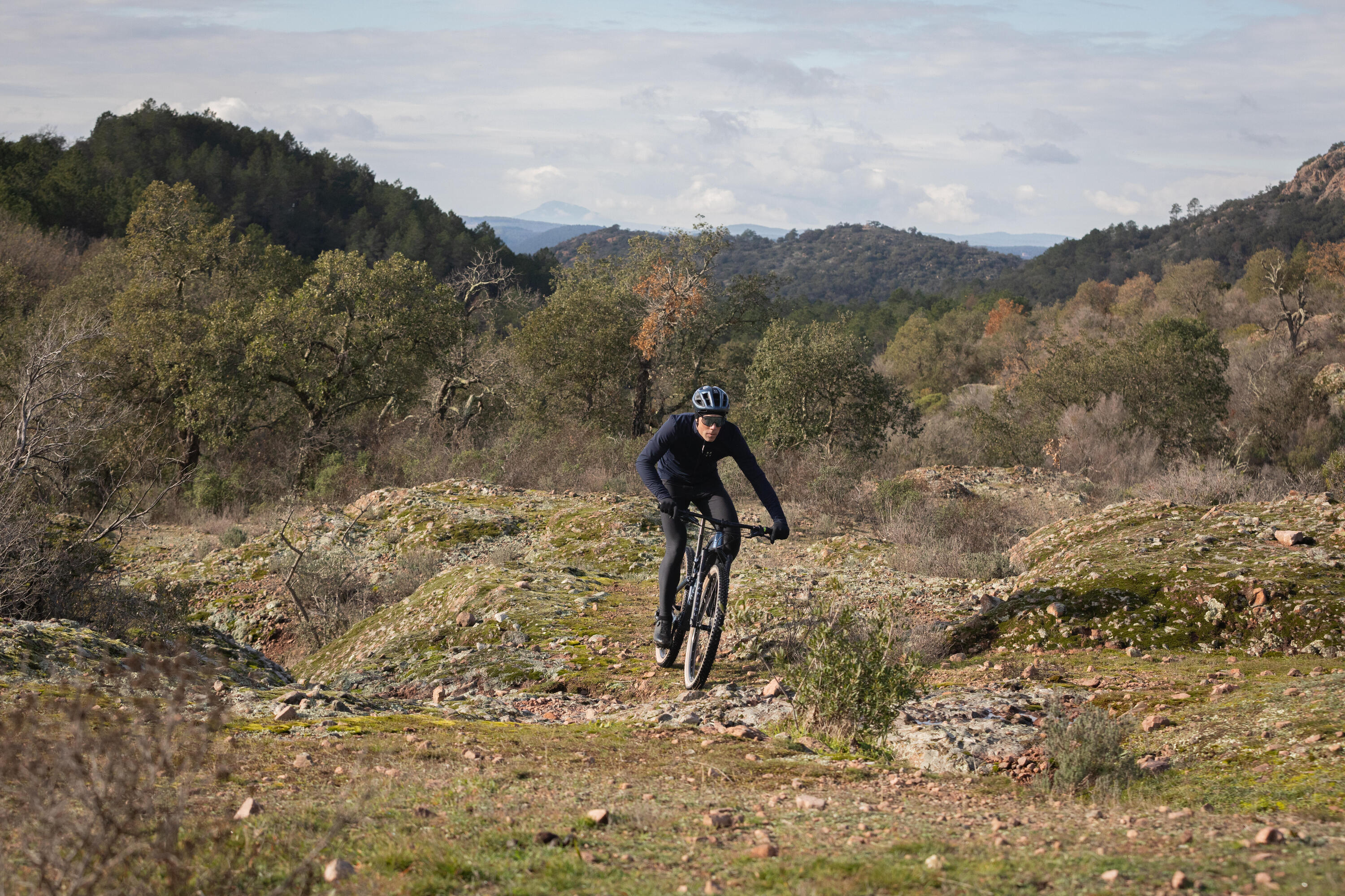 Salopette lunga MTB XC uomo nera 12/15