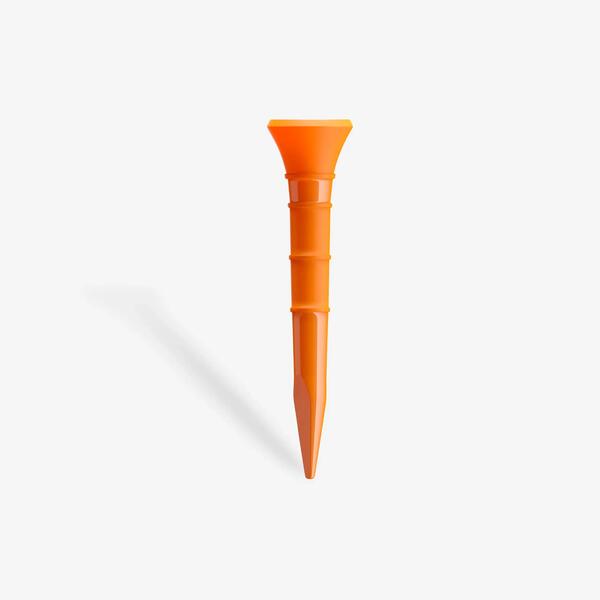 Pack of white plastic golf tees of medium length