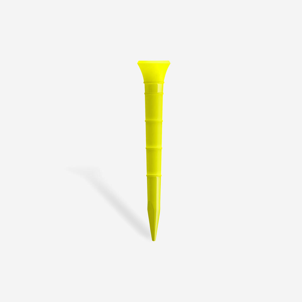 Golf tees x10 plastic 70mm - INESIS yellow