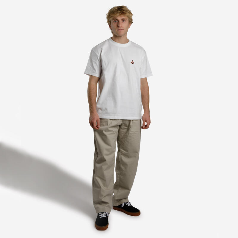 T-Shirt kurzarm Skateboarding - TS500 Trafic weiss