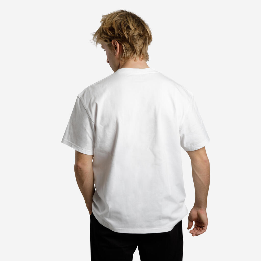 Skateboardové tričko TS500 Trafic s krátkym rukávom biele