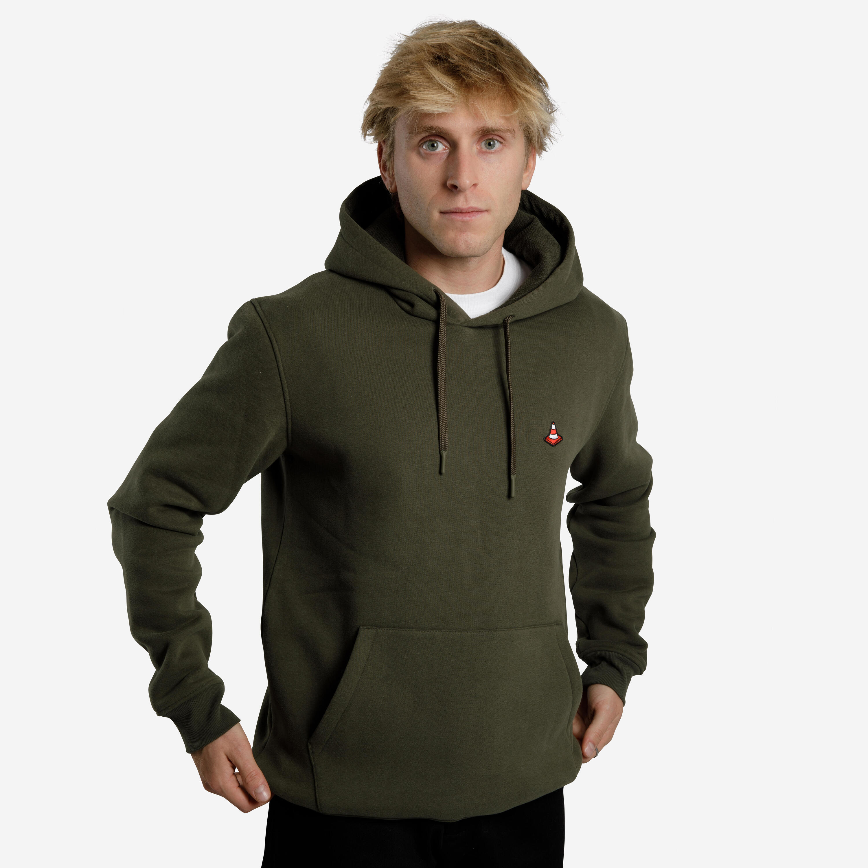 Sweat-shirt de skateboard  hd500 resistant kaki 2/12