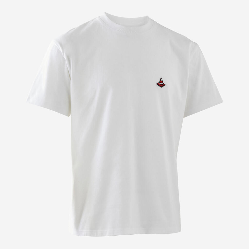 Skeitborda T krekls ar īsām piedurknēm “TS500 Traffic”, balts